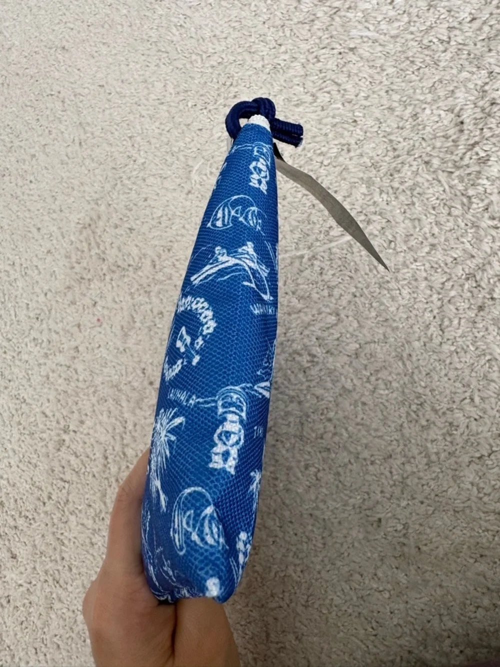 United Airlines 100th Anniversary Reyn Spooner Blue Hawaiian Print Pouch